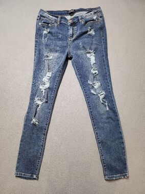 Judy Blue Women's Distressed Skinny Fit Jeans Sz 13 / 31 Thrashed Destroyed